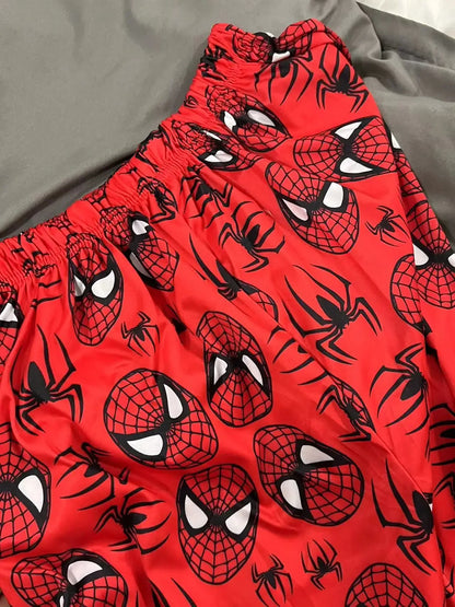 Miniso Spiderman Hello Kitty Cartoon Women's Pajama Long Pants Spring/Summer Edition Home Leisure Couple Pants Sleep Pants