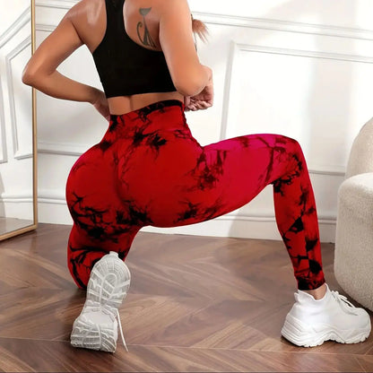 Tie dye workout leggings, gym tights hip lift seamless leggings, yoga pants