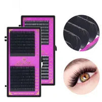 GLAMLASH Colored Lashes Y Blue Purple YY Shape Eyelash Extensions 0.07 C/D Natural Soft Synthetic Mink Bloom False Eyelash