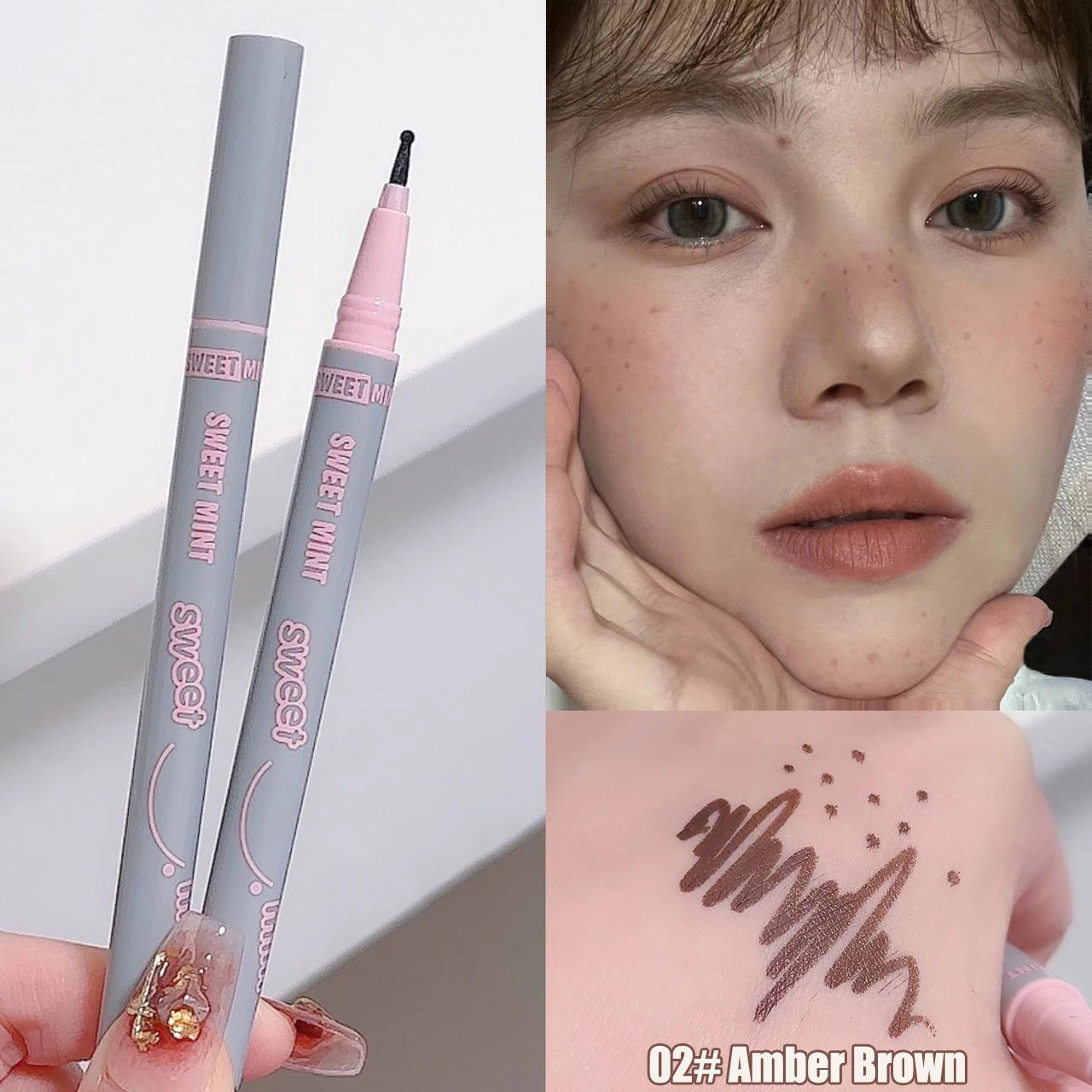 Natural Lifelike Fake Freckle Makeup Pen Liquid Lightweight Round Head Fake Spot Pen long Lasting Waterproof Face Dot Mole Pen