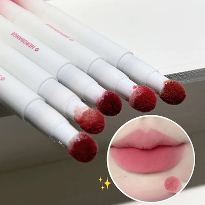 Fluffy Velvet Soft Lip Glaze Liquid Lipstick Cream Nude Matte Rose Red Pigment Waterproof Long Lasting Dye Cheek Lip Tint Paste