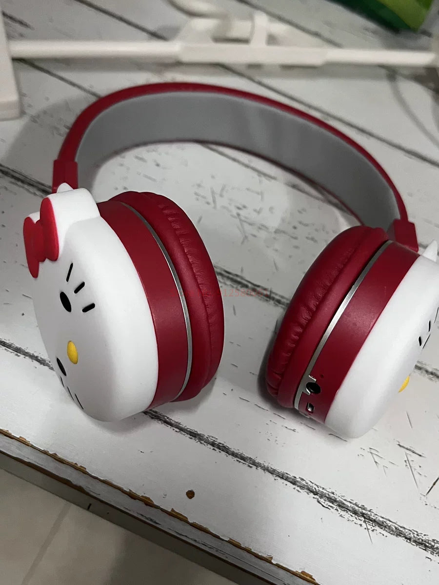 Hello Kitty Cute Bluetooth Headphone Wireless Headsets Anime Cartoon Stereo Headset Earphone With Mic Fashion Hottie Y2k Gifts