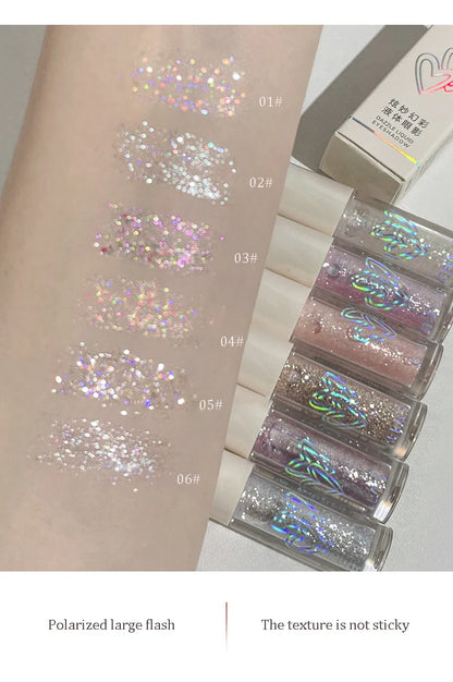 Liquid Glitter Eyeshadow Diamond Shiny Silver Eye Liners Waterproof Flash Sequins Gel Lying Silkworm Brightening Makeup Tools