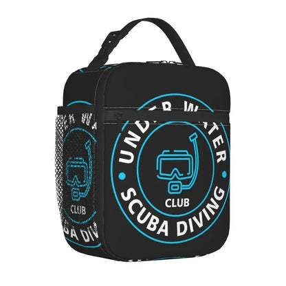 Scuba Diver Flag Resuable Lunch Box for Women Multifunction Dive Diving Thermal Cooler Food Insulated Lunch Bag Office Work