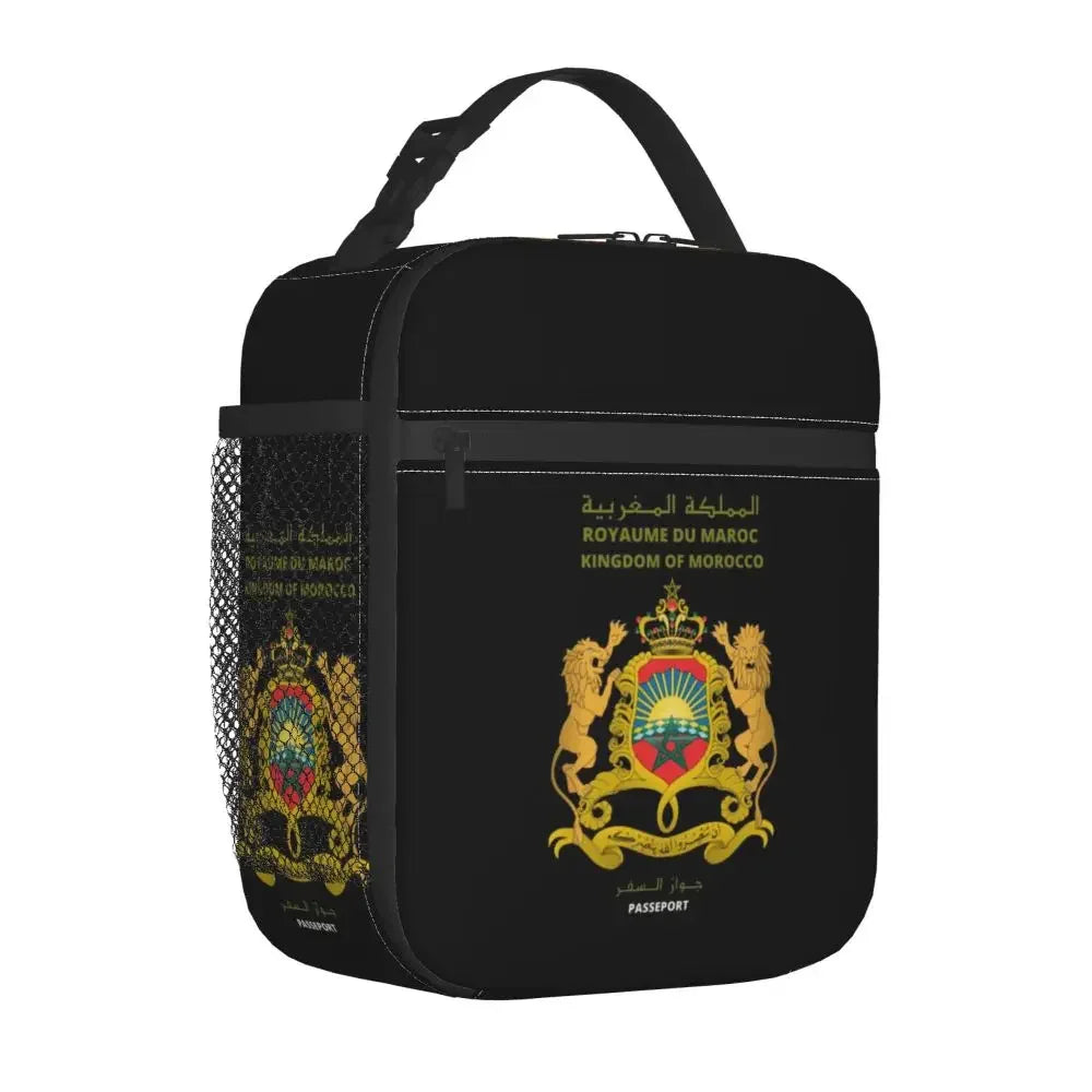 The Flag Of Morocco Thermal Insulated Lunch Bag Women Resuable Lunch Tote for School Office Outdoor Multifunction Food Box