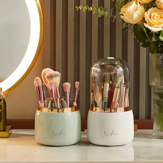 360° Rotating Makeup Organizer Makeup Brush Holder Cosmetic Storage Box Makeup Storage Organizer Lipstick Eyebrow Pencil Case