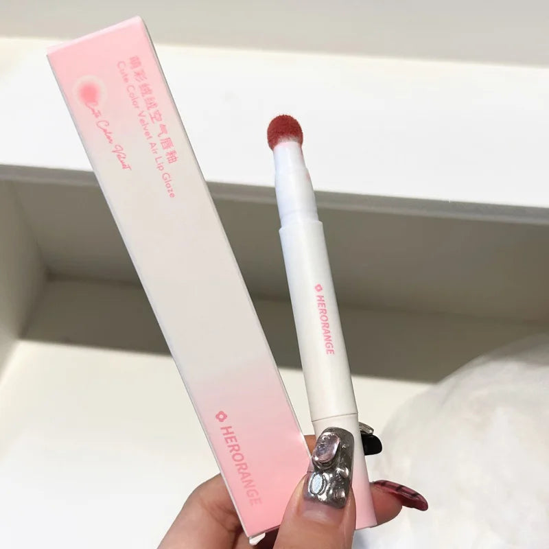 Fluffy Velvet Soft Lip Glaze Liquid Lipstick Cream Nude Matte Rose Red Pigment Waterproof Long Lasting Dye Cheek Lip Tint Paste