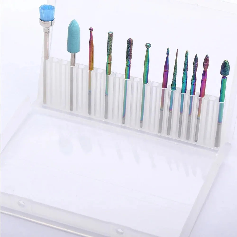 20pcs/Set Ceramic Milling Cutter Diamond Nail Dill Bit Foot Pedicure Files Gel Remover Mills Nail Art Tool