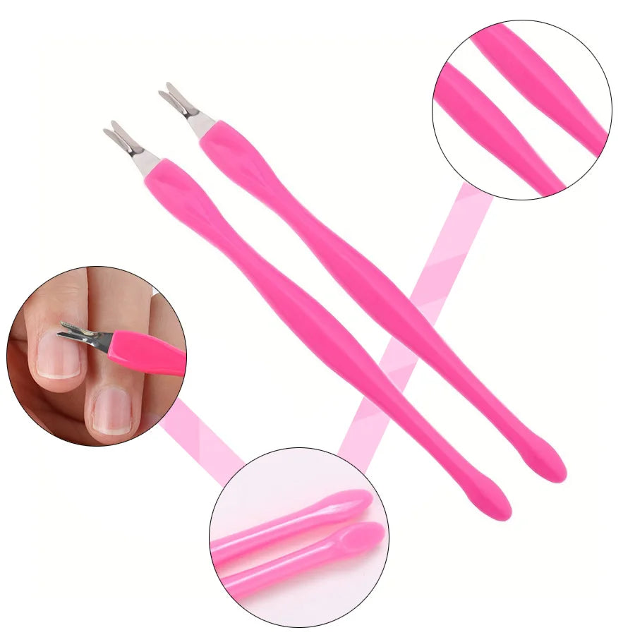 Professional Full Size Cuticle Pusher, Pedicure Nail Art, Toe Manicure Trimmer, Plastic, 10 Pcs