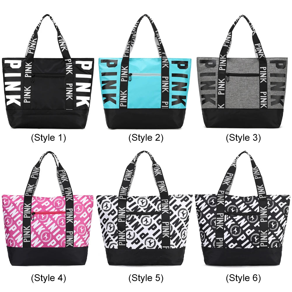 Women Overnight Luggage Bag Large Capacity Casual Shoulder Tote Zipper Closure Handbag Storage Bag Lightweight for Gym Workout