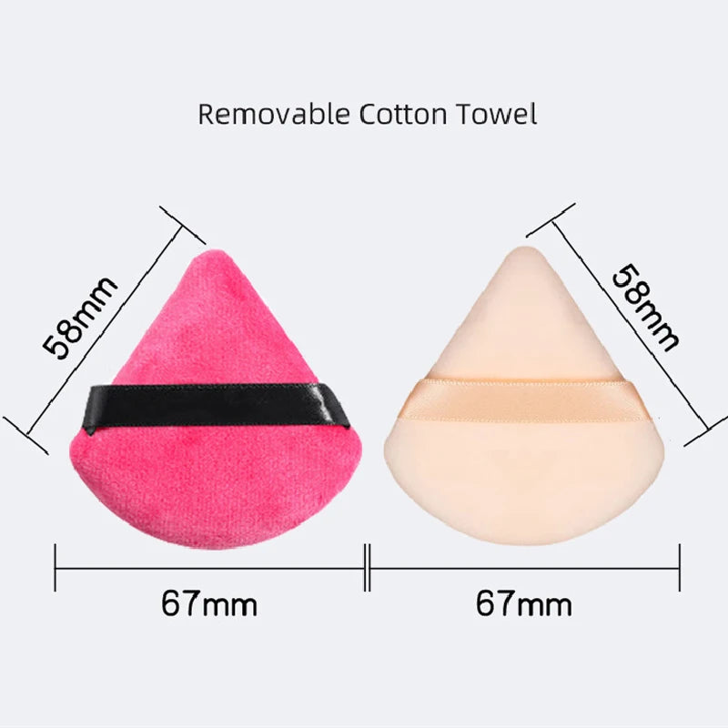 1/8Pcs Triangle Velvet Cosmetic Puff Make Up Loose Powder Application Sponges Face Contour Shadow Foundation Setting Makeup Puff