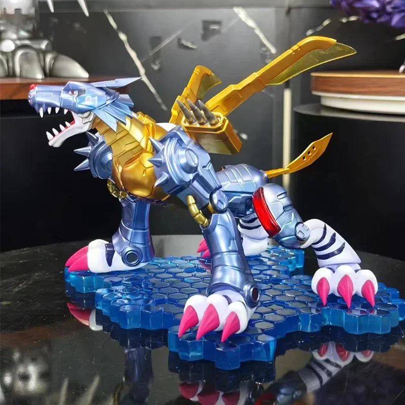 Digimon Adventure 20cm Anime Figures Gk Metal Garurumon Action Figure Pvc Figurine Statue Collection Model Doll Toys Kids Gifts