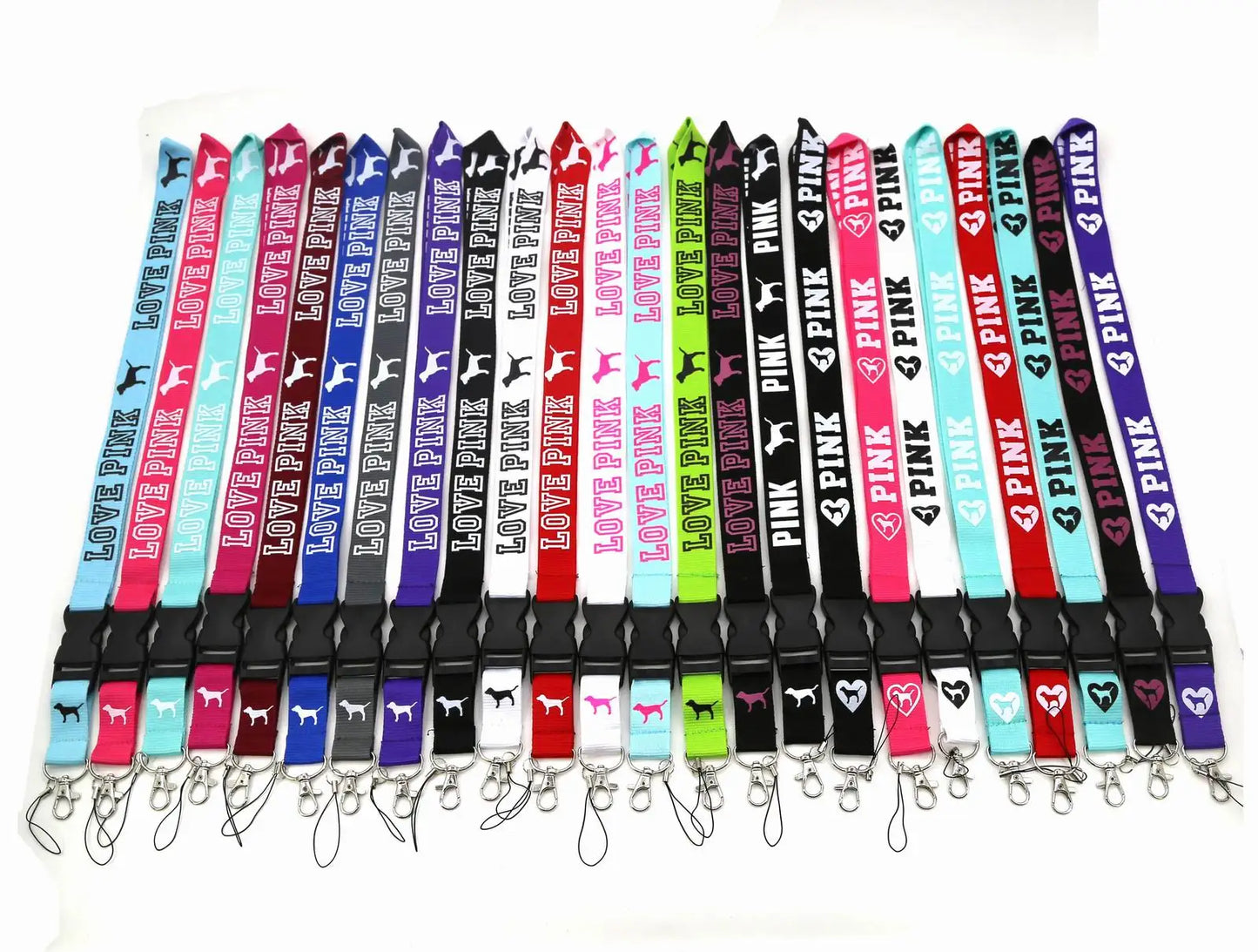 LOVE PINK Cellphone lanyard Straps Clothing Keys Chain ID cards Holder Detachable Buckle  Lanyards H005