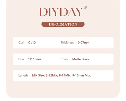 DIYDAY 7D 8D W Shape Eyelash Extension Premade Volume Fans W Shaped 3D 4D 5D 6D 7D 8D False Lashes for Makeup