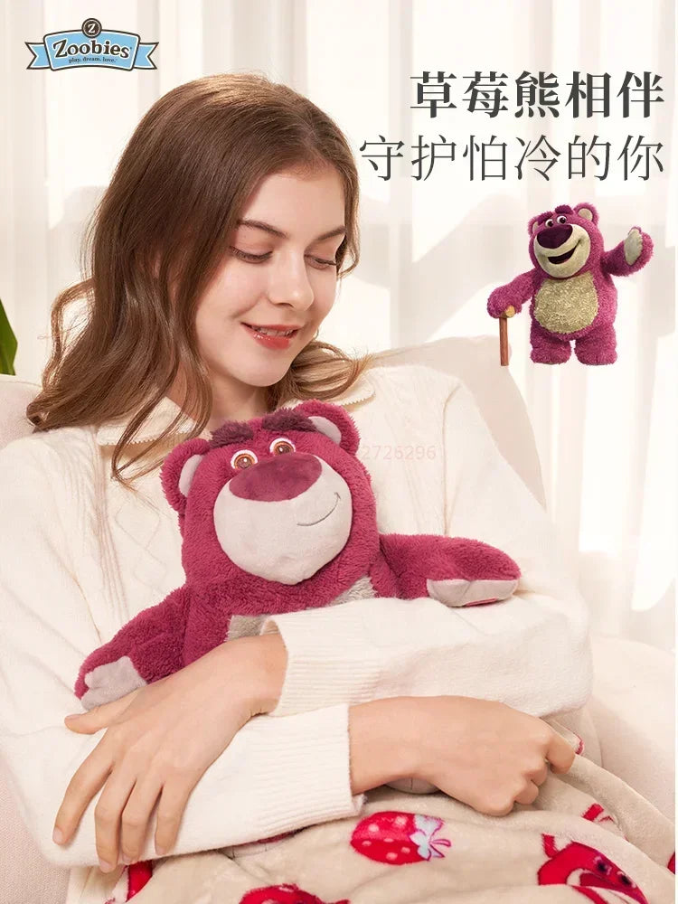 Genuine Disney Stitch Angel Lotso Plush Anime Hand Warm Bottle Hot Water Bottles Winter Portable Warm Hand Bag Birthday Gift