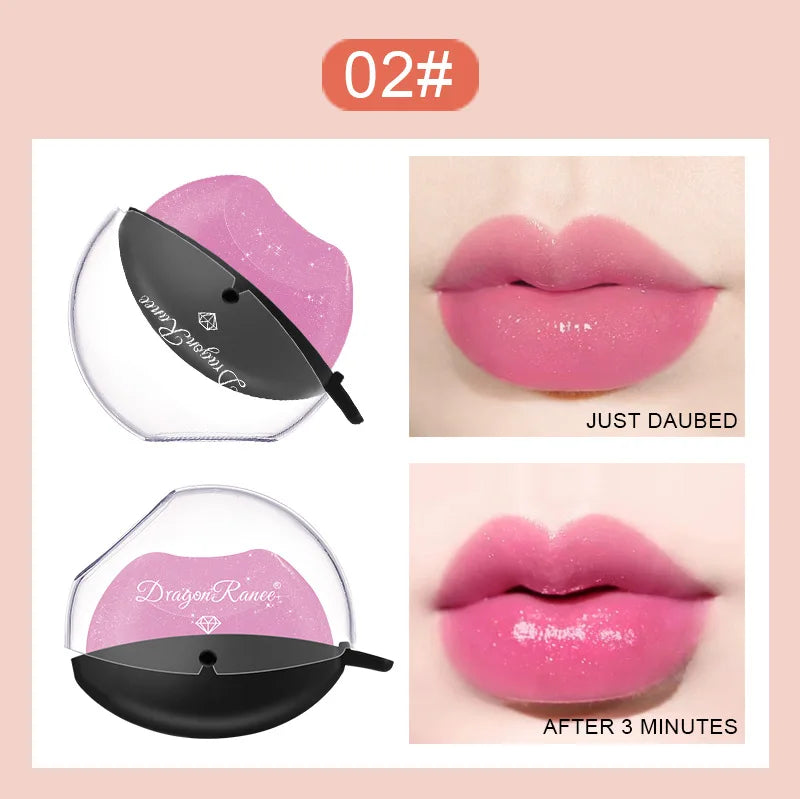 Lip-shaped Lipstick Makeup Temperature Color Changing Lazy Lipstick Velvet Matte Moisturizing Lip Gloss Waterproof Non-stick Cup