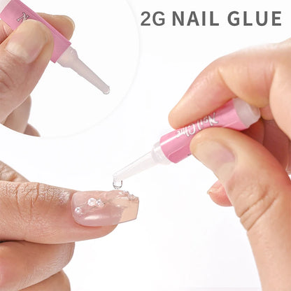 Super Strong Nail Glue Set For False Nail Tips Acrylic Nails Press On Fake Nails Art Decoration Long Lasting Adhesion Gel