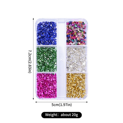 6Grids Gold Nail Art Alloy Studs Seaside 3D Decoration Sea Shell Star Pearl Charm Metal Frame Rivets Nail Rhinestone Accessories