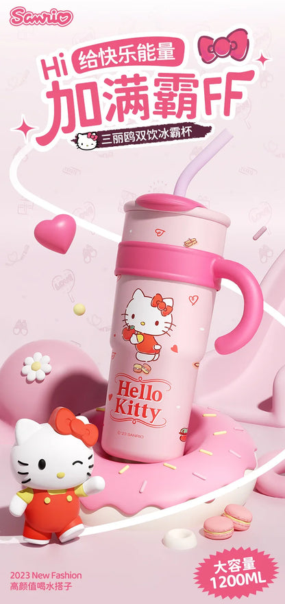 Sanrio Insulated Water Bottle Hello Kitty Cute Figure Large Capacity Straw Thermos700ml  Cup My Melody Cartoon kids Cup Gifts