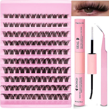 Eyelashes Extension Kit 120 Clusters DIY Lash Extensions Kit Lash Clusters Mix Length Eye Makeup Tool For Eyelash Extensions