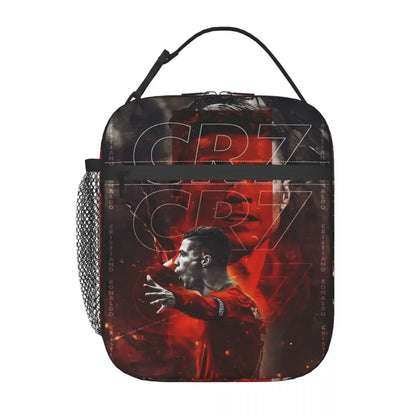 Cristiano Ronaldo Art CR7 Thermal Insulated Lunch Bag for Office Portable Food Container Bags Men Women Cooler Thermal Lunch Box