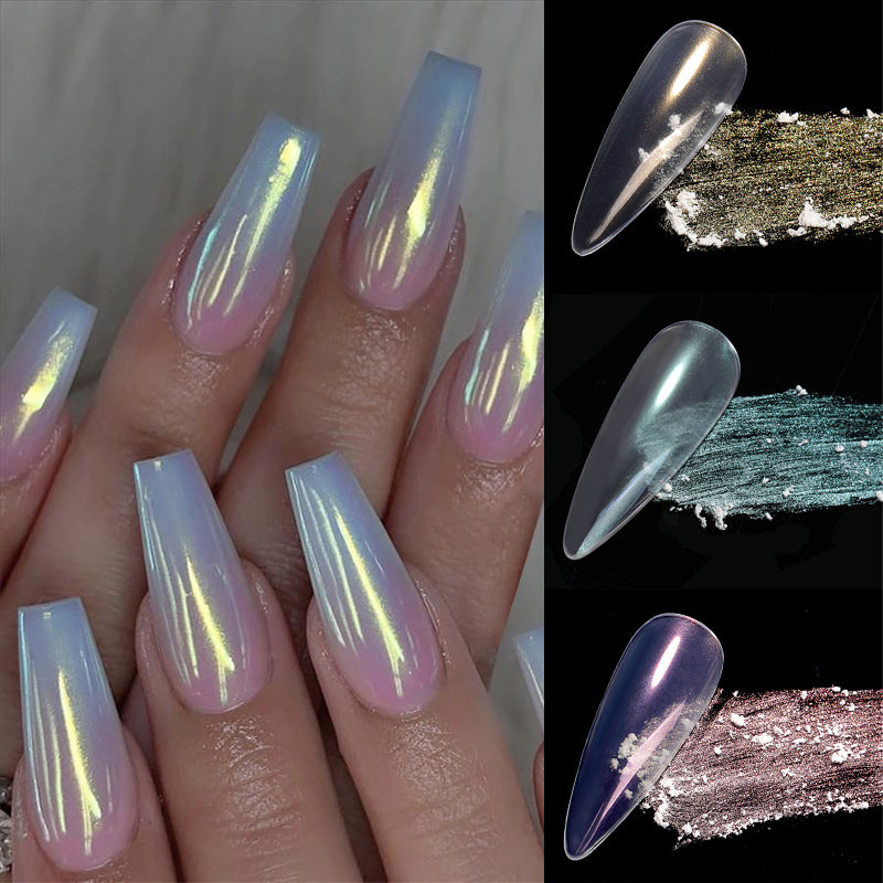 10g/Bottle Pearl Nail Powder  Nail Glitter Aurora Pigment Powder For  Chrome Manicure Nail Decoration