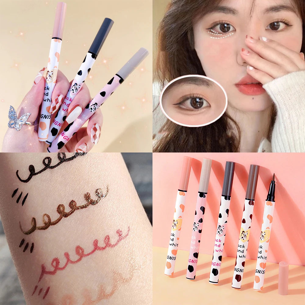 1pcs Lying Silkworm Eyeliner Pen Tea Brown Liquid Eye Shadow Pencil Smooth Quick-drying Cosmetics Cows Eye Makeup Beauty Tools