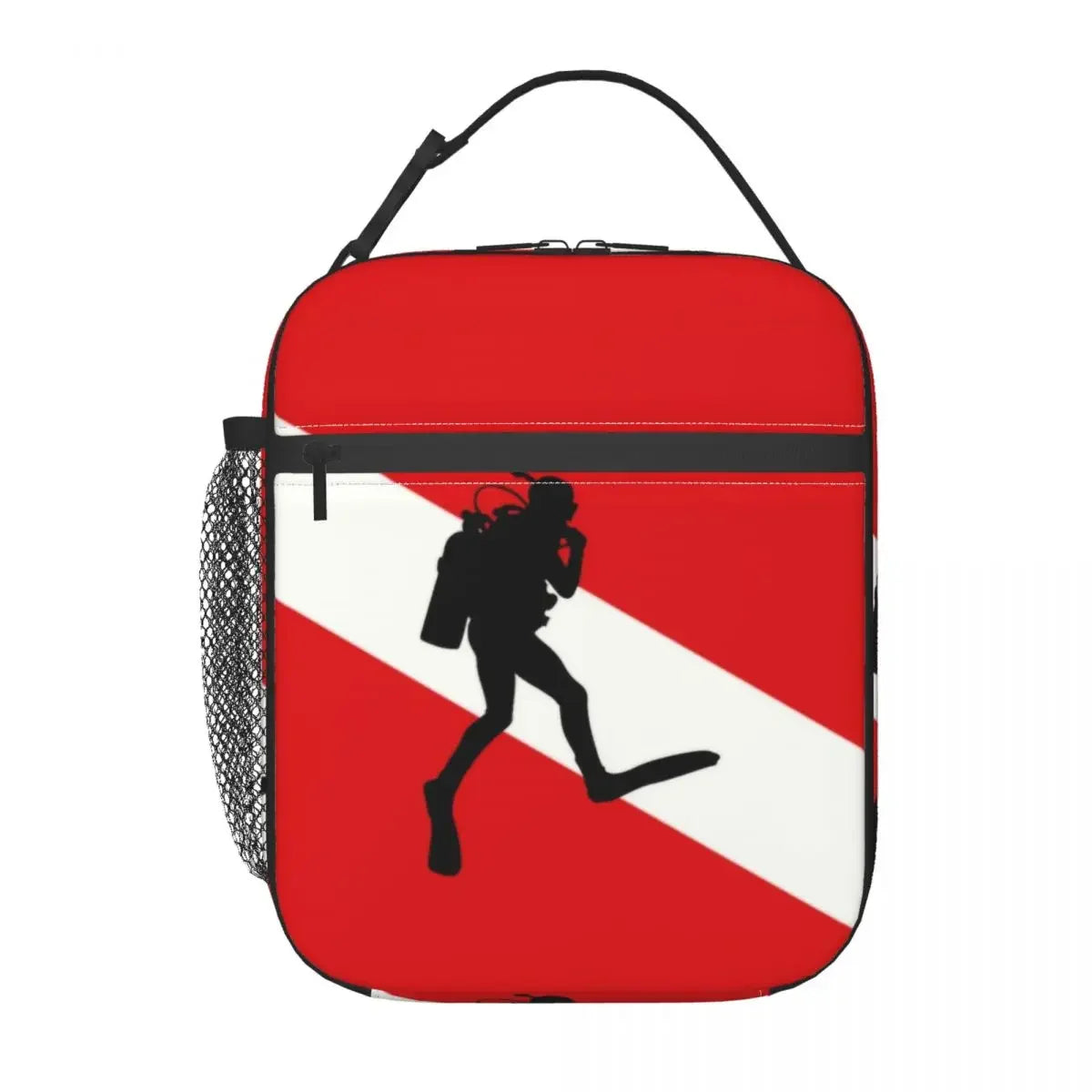 Scuba Diver Flag Resuable Lunch Box for Women Multifunction Dive Diving Thermal Cooler Food Insulated Lunch Bag Office Work