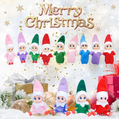 Christmas Baby Elf Dolls Kawaii Mini Babies Elf Dolls Set Plush Toys Accessories Festive Party Christmas Toys Gift for Kid Child