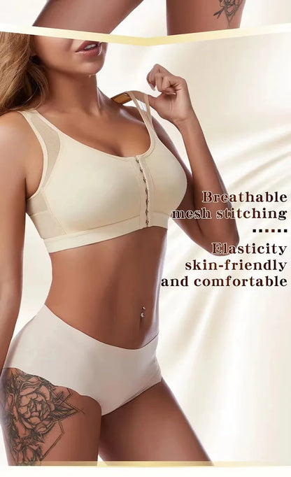 Vest Bras S-5XL Front Closure Posture Corrector Lift Up Bra Women Push Up Cross Back Underwear Shockproof Sports Support Fitness