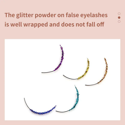 DIYDAY Sliver Golden Glitter Eyelash Extension Handmade Shinning Colored False Lashes Cosplay Fluffy Eyelashes for Makeup Beauty