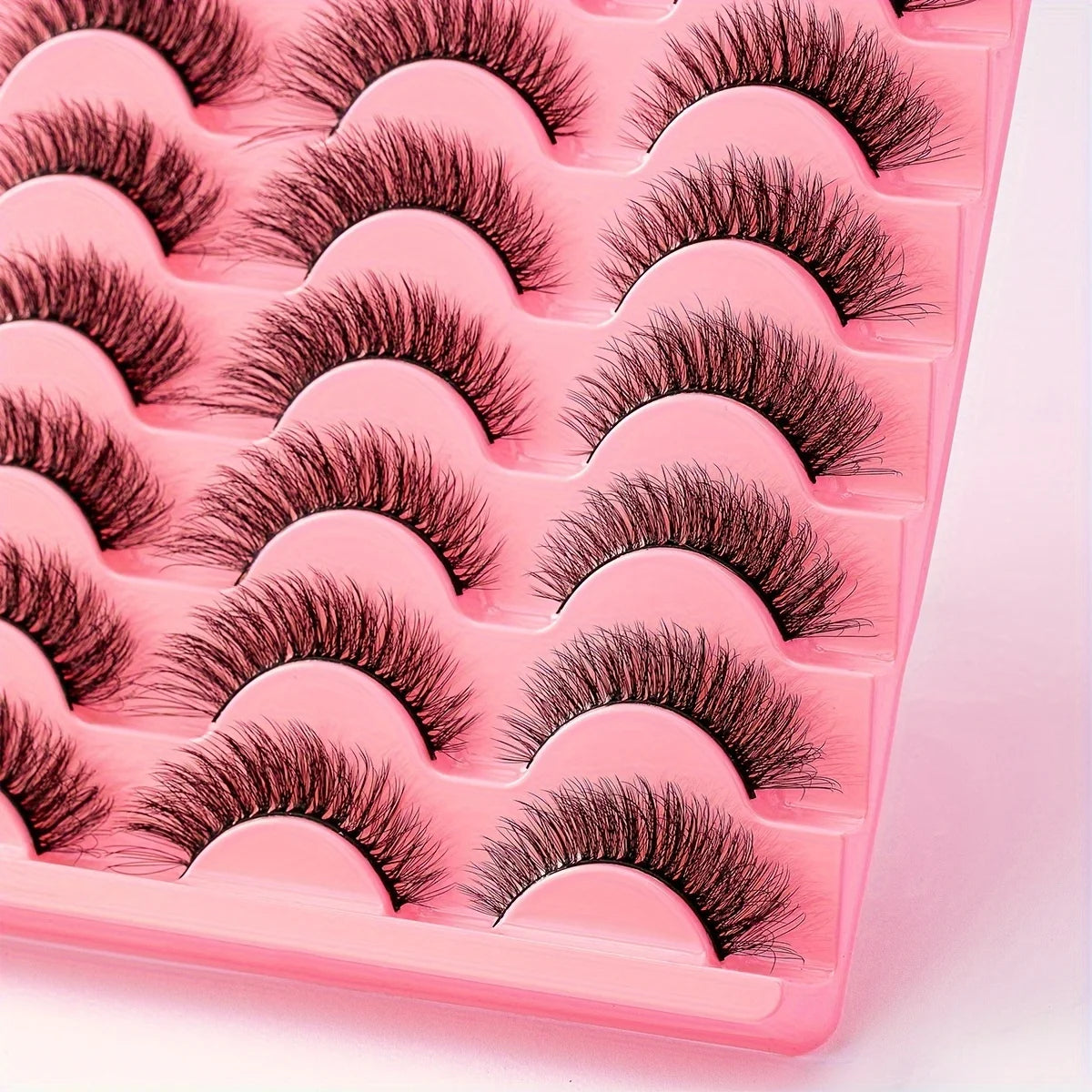 14 Pairs Cat Eye False Mink Lashes Thick Wispy Fluffy Eye Lashes Natural Look Volume Fake Eyelashes eye makeup tool