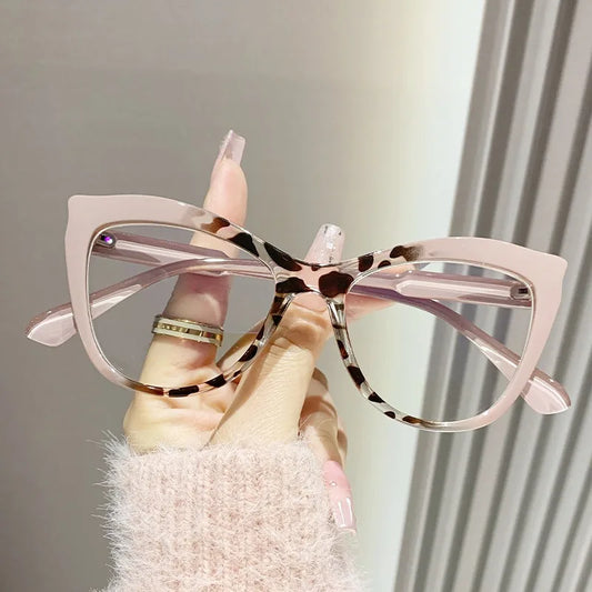 Fashion Cat Eye Reading Glasses Women Personalized Computer Eyeglasses T-shaped Optical Glasses Anti Blue Light Blocking Eyewear