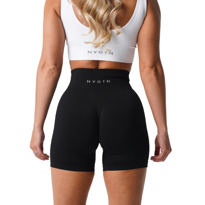 NVGTN Spandex Solid Seamless Shorts Women Soft Workout Tights Fitness Outfits Yoga Pants Gym Wear