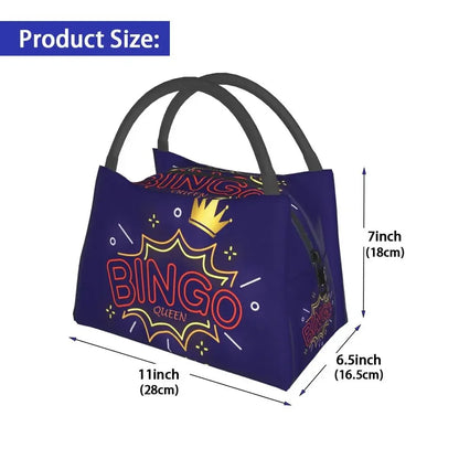 I Love Bingo Game Insulated Lunch Bags for School Office Waterproof Cooler Thermal Lunch Box Women lunchbag