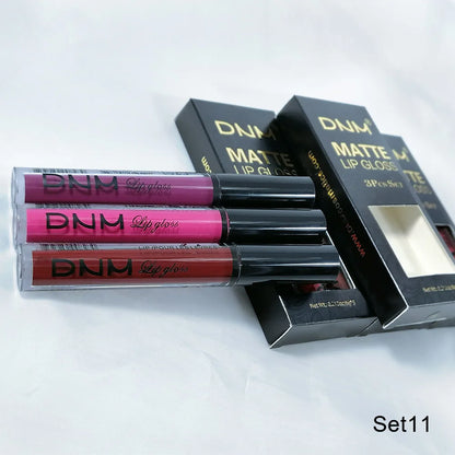 New 3pcs/set Liquid Lipstick Waterproof Long Lasting Cosmetic Black Blue Purple Green Matte Lip Gloss Nude Lip Tint Stain Makeup