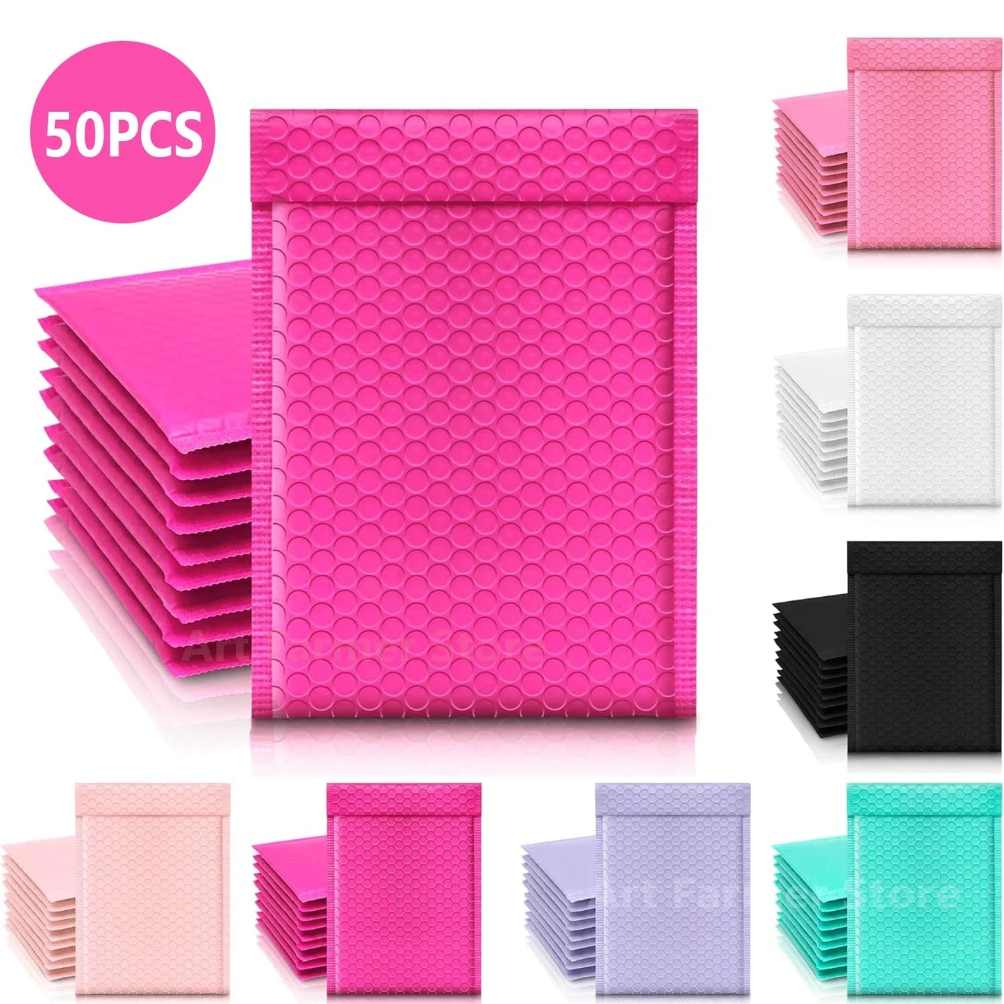 50Pcs Pink Delivery Package Packaging Small Business Supplies Envelopes Shipping Packages Bubble Envelope Packing Bag Mailer