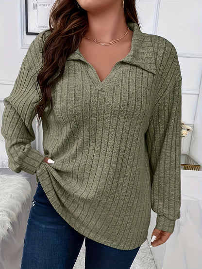 Plus Size Women Casual Long Sleeve Top T-shirt