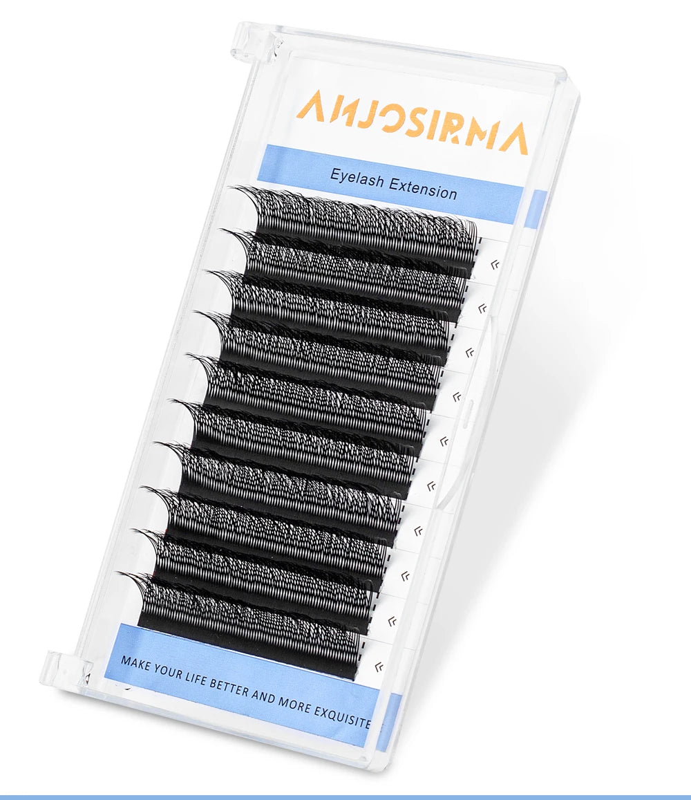 ANJOSIRMA YY Shaped Eyelash Extension, 3 Split Tips, Soft BASF Lash,  Hand Made Curl, High Quality, 3D，0.07 makeup eyelashes