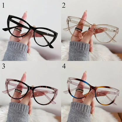 2024 New Anti Blue Light Cat Eye Glasses Women Men Brand Trend Transparent Computer Eyewear Optical Spectacle Blocking Eyeglass