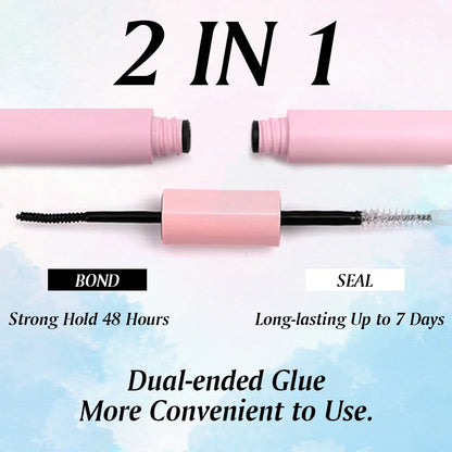 Eyelash Bond and Seal for DIY Lash Clusters Long Lasting Lash Glue Hold 48-72 Hours Waterproof Mascara Wand Makeup