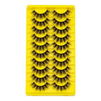 10 pairs Eyelashes 3D Natural False Lashes Fluffy Soft Cross Lashes Natural Eyelash Extension eye Makeup tool