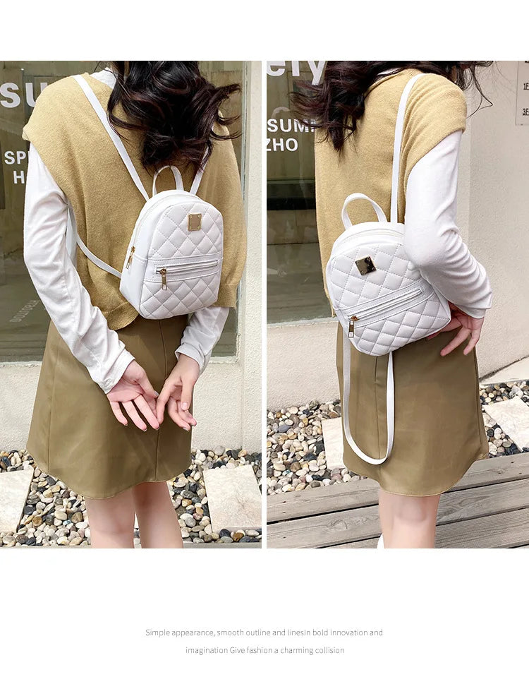 Embroidery small backpack ladies bags Korean version of the girls small schoolbag schoolbag one piece of foreign solid color lov