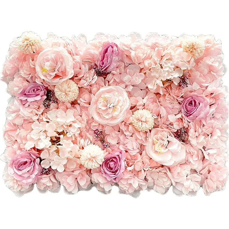 Pink Silk Rose Flower Wall Artificial Flower For Wedding Decoration BabyShow Party Christmas Home Backdrop Decor