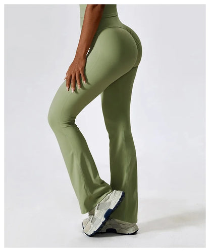 Women's Yoga Flared Pants High -Waist Tight Pants, Sports Pants, Gym Running, Breathable Yoga Pants