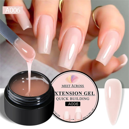 6pcs Gel Extension Nail Kit Quick Building Nail Extension Gel Polish Set 8ml Nude Pink UV Construction Gel For Nail Extensions