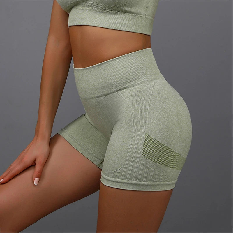 Peach Buttocks Fitness Leggings Women'S Gym Sports Tight Running Shorts Hip Three-Point Pants High Waist Seamless Yoga Shorts