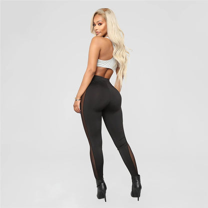 Women's Mesh Leggings Gym Pants High Waist Elegant Sports Womens Push Up Seamless Legging Fashion Ladies Clothing Streetwear