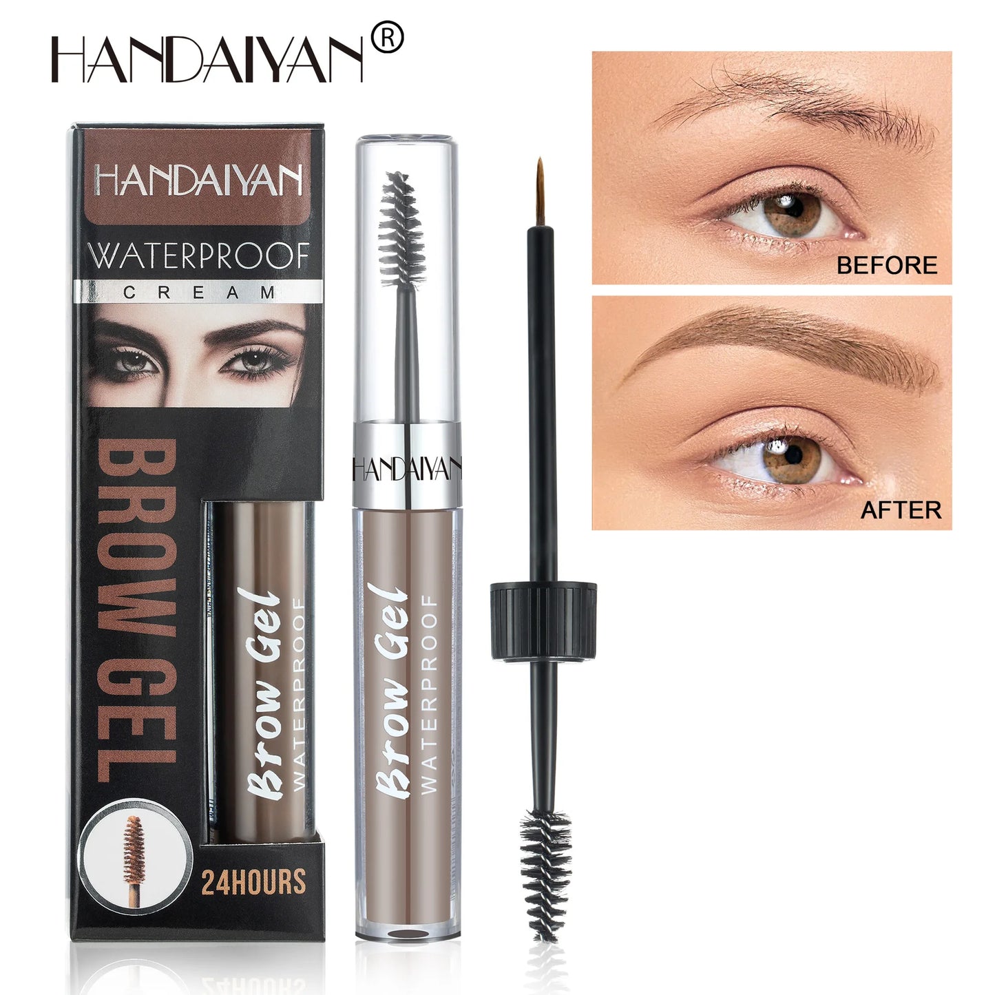 HANDAIYAN Eyebrow Tattoo Gel Semi-permanent Waterproof Lasting Eye Brow Tint Dye Black Brown Eyebrow Dyeing Cream Women Makeup