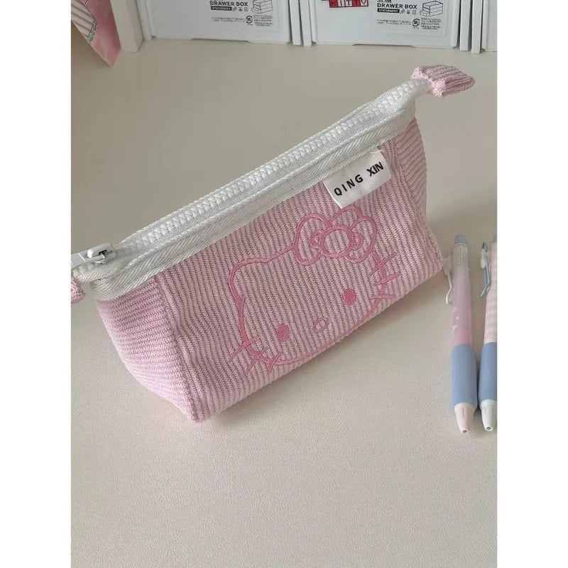 Sanrio Hello Kitty Pencil Case Cute Cartoon Bilayer High-capacity Good-looking Pencil Case Fashion School Supplies Kawaii Gifts